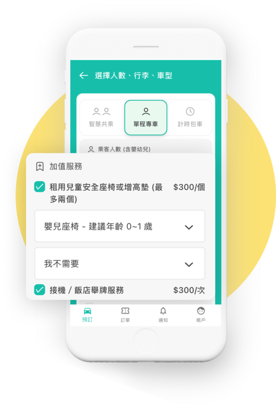 Step 2|Choose the number of passengers, luggage, and a vehicle